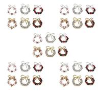 Zerodeko Breloques pour Ongles Noël 30 Pièces en Alliage Strass, Perles et Nœuds Métalliques, Décoration Guirlande Festive pour Nail Art, Accessoires Nail Art Ongles pour Fêtes