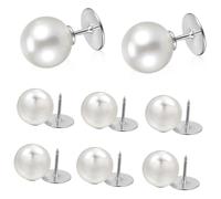 Zerodeko Broche Fixe Exposition Boutons Décoratifs Perle Imitation Blanc 12 Mm pour Femmes Vêtements Sécurité Polyvalent 8 Pièces