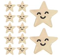 Zerodeko Broches Étoiles à Cinq Branches Résistant Décoloration Lot de 12 en Alliage Or Accessoires Créatifs Polyvalents pour Décoration Lors du Memorial Day pour Decoration