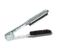 Zerodeko Brosse à Cheveux Pince Forme Transparente avec Poils de Sanglier Denses Brosse Démêlante et Lissante pour Femmes Outil Compact pour Coiffure Maison et Salon