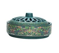 Zerodeko Brûleur Céramique Élégant Pour Décoration Intérieure Aromathérapie Et Ambiance Relaxante Design Classique Et Finitions Soignées Modèle Émail Accessoire Maison Charmant
