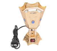 Zerodeko Brûleur D'Encens Électrique en Métal Style Moyen-Oriental Rétro pour Maison Bureau Yoga - Purification De L'Air Relaxation Et Décoration De Table 6.89X4.53X4.53In