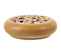 Zerodeko Brûleur Encens Bambou Rond avec Motifs Classiques Porte-encens à Spirale Décoratif pour Maison et Salon Cendrier Bambou pour Aromathérapie