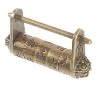 Zerodeko Cadenas à Code Vintage en Métal Petit Format Serrure de Tiroir et Armoire Style Chinois Kit de Sécurité pour Bébé Verrouillage par Mot de Passe Texte Serrure Métallique