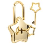 Zerodeko Cadenas de Voyage D’étoile Doré Petit Cadenas Clé pour Valises, Agendas et Casiers, Léger et Compact, Serrure Décorative et Sécurisée pour Bagages et Journaux Intimes