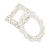 Zerodeko Cadre Photo Rétro Décoratif en Résine 2 Pièces pour Selfie Accessoires d'Arrière-Plan Photo Couleurs Blanc Nacré Formes Ovale et Carrée pour Photobooth et Événements Festifs