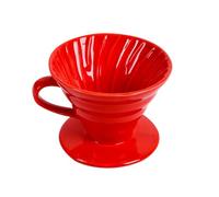 Zerodeko Cafetière à Filtre Permanent en Céramique Rouge pour 1-4 Tasses Filtre Conique Spirale pour Infusion Lente Accessoire Café Maison et Bureau Bouilloire à Café