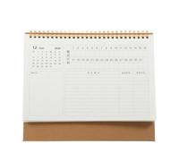 Zerodeko Calendrier de Bureau à Spirale Papier Kraft Planificateur Quotidien à Retourner Mois Agenda Pratique et Élégant pour Gestion Du Au Travail Domicile
