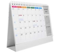 Zerodeko Calendrier Mensuel 2024 Créatif à Poser, Format Compact Blanc Kiwi, Papier Épais Anti-Traversée, Calendrier Familial et Bureau pour Organisation Quotidienne et Planification