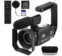Zerodeko Caméra Vidéo Haute Définition Écran Tactile 4 Pouces Batterie Lithium 1700mah Zoom Numérique 18x pour Enregistrement Vidéo en Extérieur et Voyages