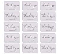 Zerodeko Cartes de Remerciement Paquet de 100 Pièces en Papier Chic Blanches Design Simple et Élégant pour Gratitude pour Shower et Salons de Manucure