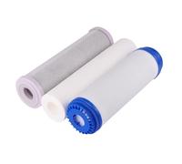 Zerodeko Cartouches de Filtre à Eau 10 Pouces 3 Pièces Kit Coton Pp, Charbon Actif Granulé Udf et Charbon Compressé Cto, Compatible Purificateur D'eau Domestique pour Eau Potable sans Goût