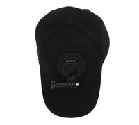 Zerodeko Casquette de Baseball Casquette Ajustable Respirante Noire avec Support de Caméra d'action Compatible, Clip Portable pour Casque Photo Sportif Course à Pied, Vélo et Randonnée