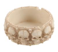 Zerodeko Cendrier Élégant en Résine Beige de Crâne, Décoration Originale et Fonctionnelle pour Bureau ou Maison, sans Bavure et Gain de Place