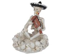 Zerodeko Cendrier Tête de Crâne en Résine Résistant la Déformation, Coupe-Vent, Décoration Intérieure Unique pour Halloween et Objet Décoratif de Table Original