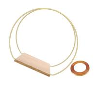 Zerodeko Centre de Table Floral Doré en Métal Cercle DIY 25 Cm Base en Bois pour Décoration Mariage, Loisirs Créatifs et Décoration Intérieure, Anneau à Fleurs Polyvalent