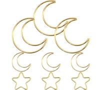 Zerodeko Cerceaux Forme Lune et Or 9pcs Attrape-rêves Outil de Fabrication D'attrape-rêves Délicat, sans Bords Tranchants, pour Décoration Murale et Mariage