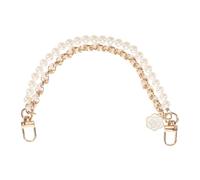 Zerodeko Chaîne de Perles Beige pour Téléphone Portable Dragonne Confortable en Métal et Plastique, Design Floral Élégant pour Paquet à Main et Tasse D'eau
