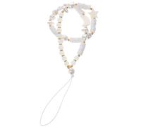 Zerodeko Chaîne de Téléphone à Perles en Argile Polymère Blanche Étoiles et Perles, Toucher Confortable et Design Créatif pour Téléphone Portable ou Appareil Photo, Présent