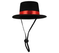 Zerodeko Chapeau de Magicien pour Animaux, Petit Haut-de-Forme M, | Bandes Élastiques Menton, Accessoire Photo Chic, pour Chiot et Chien Moyen Lors de Séances