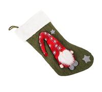Zerodeko Chaussettes De Noël Guirlande De Noël Sommet De l'arbre De Noël Boîtes De Sapin De Noël Décor De Noël Stockage De Noël Suspendu De Noël Lumières Féériques Olive Green Tricot