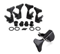 Zerodeko Chevilles D'accordage Basses avec Vis D'assemblage et Bagues 4 Pièces 2l2r en Alliage de Zinc Noir Pratique et Solide pour Guitare Électrique 4 Cordes