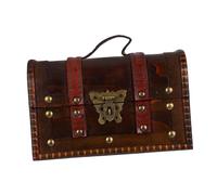Zerodeko Coffre Au Trésor Pirate Vintage Boîte De Rangement pour Bijoux Et Objets Précieux Coffre Décoratif avec Couvercle Petit Bois