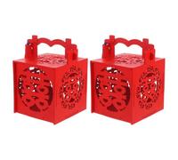 Zerodeko Coffret Cadeau de Mariage Chinois en Bois Rouge 2pcs, Boîte de Bonbons Sécurisée et Décorative pour Fête Prénuptiale et Cérémonie de Mariage