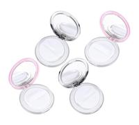 Zerodeko Coffret de 4 Boîtes Rechargeables pour Poudre Visage 5g avec Miroir et Houppette en Coton, Étui Portable en Pp pour Déplacements Quotidiens et Voyages