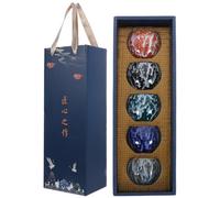 Zerodeko Coffret de 5 Tasses à Thé en Céramique pour Dégustation, Mini Tasses Kung Fu, Usage Bureau et Cérémonie de Thé