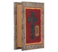 Zerodeko Coffret de Rangement de Faux Livre Vintage Petit Format Boîte Décorative en Bois Compartiment Secret Boîte à Bijoux et Souvenirs pour Organisation Intérieure Rétro