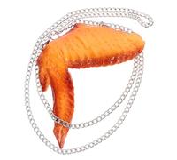 Zerodeko Collier Pendentif Imitation Nourriture En Métal Doux, Pendentif Modèle Alimentaire Aile De Poulet Frit Orléans, Accessoire Hip-hop Unisexe, Style Créatif Pour Soirées Et Présents