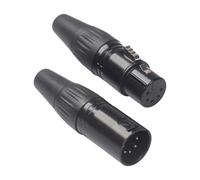 Zerodeko Connecteur Audio XLR 5 Broches Mâle vers Femelle Adaptateur Jack 5Pin DIY pour Soudure Paire Noire pour Câble Microphone Accessoire Audio Professionnel Conversion Câble Jack