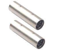 Zerodeko Connecteur Audio XLR Mâle à 5 Broches Adaptateur Audio DMX pour Câble Caméra Connecteur Mâle-Mâle 5 Broches Argenté Professionnel pour Signal Lumineux