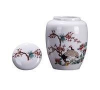 Zerodeko Conteneur à Thé Céramique Vintage Boîte De Stockage Alimentaire Hermétique Jarre Décorative Chinoise Pour Conservation Du Thé Et Épices