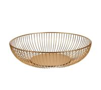 Zerodeko Corbeille à Fruit Design en Métal Doré Moderne, Panier Rangement Cuisine et Maison, Porte-fruits Sec Élégant et Pratique, Déco Maison Unique