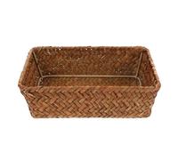 Zerodeko Corbeille Tissée Multi-usages Jonc de Mer Rangement Couverts Cosmétiques et Épices Orange