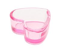 Zerodeko Coupelle à Clous en Verre Rose de Cœur Outil Délicat Plat Dappen Décoratif et Récipient pour Liquides pour Manucure pour Accessoires