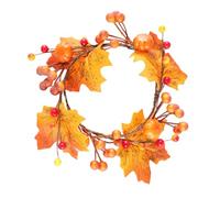 Zerodeko Couronne Artificielle Automne Décoration Automne Chic Feuilles D'érable et Citrouille Orange pour Chandelier pour Table et Fête
