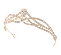 Zerodeko Couronne Baroque en Alliage Doré pour Femmes Élégantes, Accessoire Photo pour Fête d'halloween et Décoration Cheveux Mariage Rétro