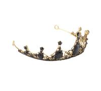 Zerodeko Couronne Baroque Noire Strass Crystal Tiara Légère pour Mariage Femme Accessoire Princesse Adulte