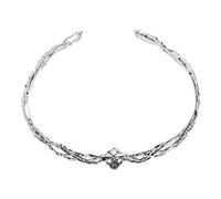 Zerodeko Couronne de Mariée Argentée en Alliage avec Pierres Scintillantes, Bandeau Léger et Polyvalent pour Femmes et Garçons et Filles Lors de Mariages et Fêtes