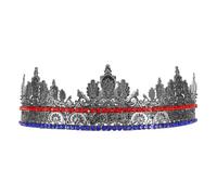 Zerodeko Couronne de Roi Médiévale Rétro, Diadème Prince en Alliage Noir, Léger et Confortable, Taille, pour Hommes et Femmes, Cosplay et Fêtes à Thème, Accessoires de Mariée Renaissance
