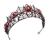 Zerodeko Couronne Gothique Noire avec Strass Accessoire Cheveux Halloween Diadème Médiéval pour Femmes et Hommes pour Fêtes Cosplay et Événements à Thème Médiéval