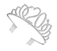 Zerodeko Couronne Numérotée 20 Ans Argentée, Accessoire pour Cheveux et Décoration de Gâteau D'anniversaire, Serrage-tête Délicat pour Femmes et Filles, Bandeau Élégant pour Fête