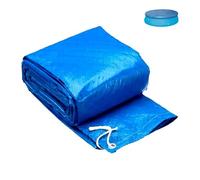 Zerodeko Couverture Présent Anti-poussière de Piscine Ronde en Tissu PE Bleu, Protection Imperméable Facile à Ranger pour Piscines Gonflables Armature pour Famille et Amis