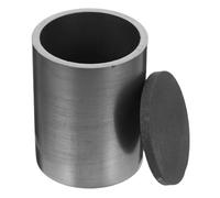 Zerodeko Creuset en Graphite Réutilisable avec Couvercle Noir Haute Conductivité Thermique Facile à Nettoyer pour Fonderie Professionnelle et Hobby en Fusion de Métaux Argenté et Laiton