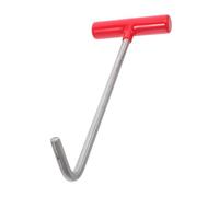 Zerodeko Crochet de Couvercle de Regard avec Revêtement Pvc Rouge en Acier Inoxydable Outil Portable Polyvalent pour Levage et Protection lors de Travaux de Maintenance sur Plaques d Égout