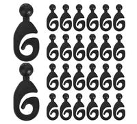 Zerodeko Crochets en Plastique Noirs Finition Lisse et Compatibilité Lot de 30 pour Rideaux de Gazebo pour Tente D'entrée et Usage Extérieur Hôtel