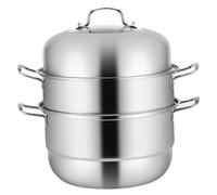 Zerodeko Cuiseur Vapeur en Acier Inoxydable 304 28 Cm Marmite à Soupe Couches Couvercle à Arc Élevé Grosse Capacité pour Cuisson Légumes Fruits de Mer Riz Compatible Induction et Gaz